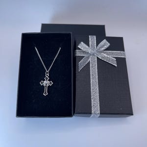 Silver Gothic Cross Necklace: Unisex Religious Pendant