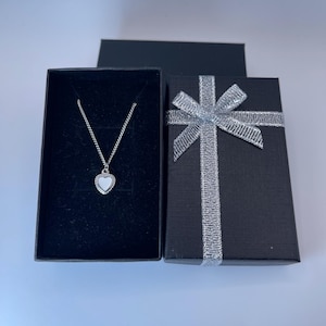 Silver Dainty Necklace Silver Heart Necklace Gift for her Love Necklace