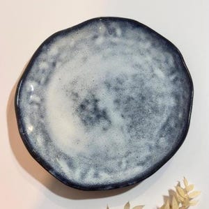 Handmade Ceramic Dinner Plate 30cm |  Blue Glazed Textured Pottery Plate | Artisan Ukrainian ClayTableware