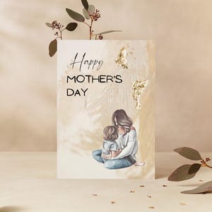 Carte de voeux tendance spéciale fête des mères, cadeau maman, cadeau fille, cadeau d'anniversaire maman, cadeau fête des mères, cadeau pour maman, cadeau mère fille