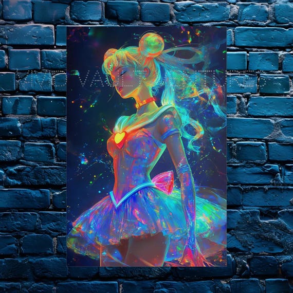 Set of 5- Magical Moon - Vibrant Art for Cosplay Lovers, Anime Decor, Fandom Fans, Usagi Tsukino- Digital Download -SAI1
