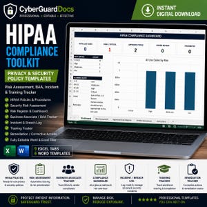 HIPAA Compliance Toolkit | Privacy & Security Policy Templates | Risk Assessment, BAA, Incident and Training Tracker