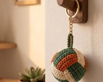 Padrão de chaveiro de bola de crochê, enfeite de esfera trançada, brinquedo sensorial (PDF)