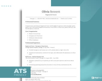 Registered Nurse Resume Template | Healthcare CV, Cover Letter (Editable)