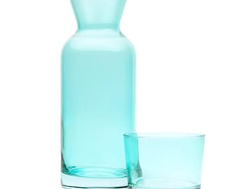 8 Colors Bedside Carafe and Glass Set, Pitcher Set with Lid, Bedside Carafe Set, Glass Water Bottle, Carafe and Glass Set with Lid