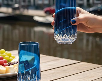 Vasos altos de cristal tallado a mano de colores – 12 vibrantes opciones de color