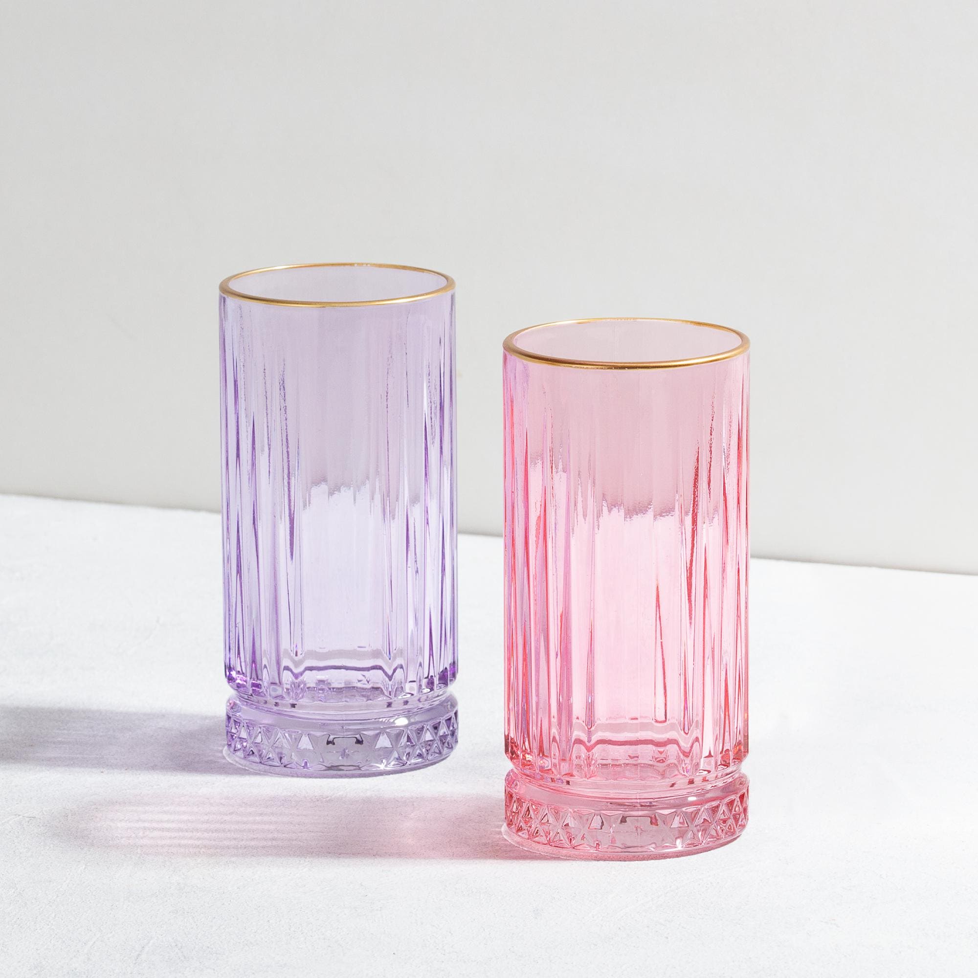 Handmade Crystal Cut Gold Rimmed Glass: Elegant Cocktail Glasses