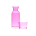 Colorful Bedside Glass Carafe and Cup Set: Colored Pitcher with Lid