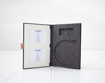 Handmade USB & DVD Folio Box – Linen Photo Packaging, Magnetic Closure