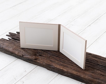 Matted linen photo display for 7x5" photos, picture display