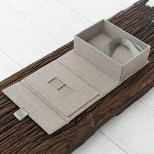 Herinneringsdoos bruiloft, 4 x 6 linnen fotodoos met magnetische sluiting, proefdoos, presentatiedoos