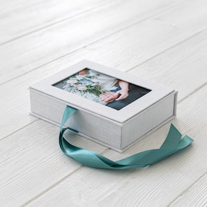 Herinneringsdoos bruiloft, linnen fotodoos 6 x 9, presentatiedoos, proefdoos