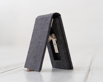 Linen USB case for photographers, USB packaging, USB box