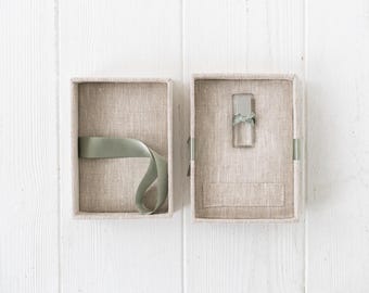 4x6 linen photo box, Presentation box, Proof box, Wedding memory box