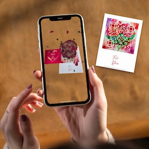 3D Liebe Grußkarte - Augmented Reality ohne App | Einfach mit dem Handy scannen | AR-tifacts