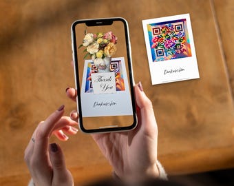 Tarjeta de agradecimiento 3D con RA: efectos mágicos 3D con música | Escanéala fácilmente con tu teléfono | No requiere descarga de app | AR-tifacts