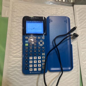Texas Instruments TI-84 Plus CE Grafiktaschenrechner getestet MIT Gehäuse Kabel Blau
