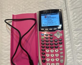 Texas Instrument TI 84 Plus C Graphing Calculator W Cover Tested Pink