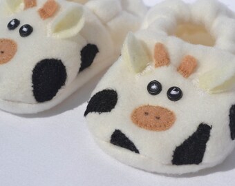 highland cow baby slippers