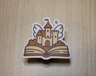 Fantasy Castle Book Sticker | Waterproof Book Lover Decal