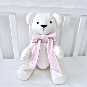 Personalisiertes Taufgeschenk, Memory Bear, personalisiertes Babygeschenk, personalisiertes Kissen, Patinschaftsgeschenk, personalisiertes Namenskissen
