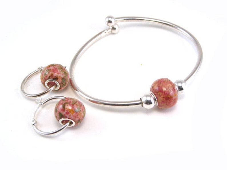 Sterling Silver Wedding Gift Made From Your Flowers Hoop Earrings Sympathy Gift Memorial Keepsakes Christmas Gift Chelsea Style