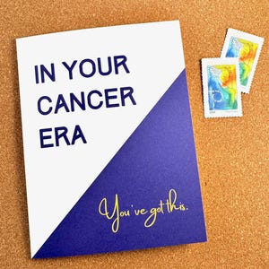 In je kankertijdperk, ondersteuningskaart kanker, chemo-infusiekaart, kaart blaaskanker, kaart darmkanker, ondersteuningskaart kanker