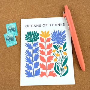 Ocean Themed Danke, Nautische Grußkarte, Danksagung für das Cancer Care Team, Cancer Support Team Karte, Wertschätzung für die Pflegekraft