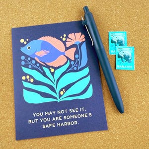 Carte sur le thème de l'océan, Carte de voeux nautique, Carte de soignant, Carte de soutien, Carte de soutien contre le cancer, Soutien à la santé mentale, Carte pour thérapeute