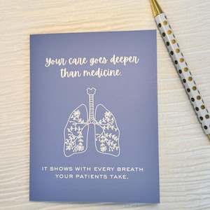 Healthcare Thank You Card, Oncology Nurse Gift, Doctor Appreciation, Respiratory Therapist Card, Cancer Care Team, Lung Cancer Card