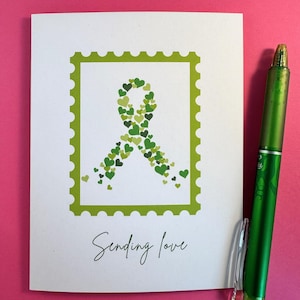 Tarjeta de apoyo para el cáncer de linfoma no Hodgkin, tarjeta de amor, tarjeta de quimioterapia, linfoma no Hodgkin, tarjeta de lazo contra el cáncer, cáncer de sangre