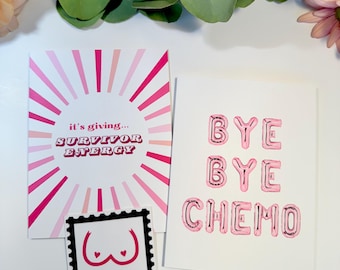 Cancer Survivor Card Pack, End of Chemo Cards, Breast Cancer Survivor Gift, Cancer Support Cards, Chemo Celebration, Breast Cancer