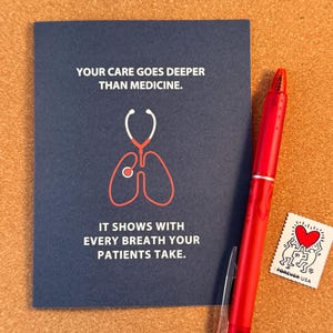 Carte de remerciement pour les soins de santé, cadeau pour une infirmière en oncologie, carte de remerciement pour le médecin, carte pour thérapeute respiratoire, carte de soins pour le cancer, carte pour le cancer du poumon