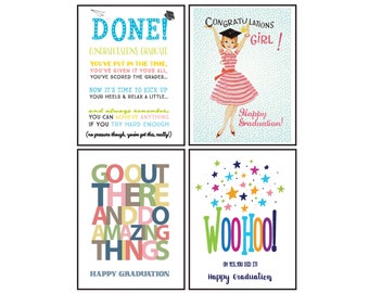 Grad Greeting Cards. Graduation Note Card Set. Graduation Gifts. Happy Graduation Variety Set. Set of 8. Cards for Graduates. Graduation.