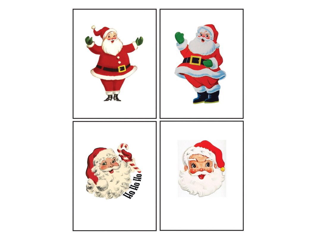 Vintage Santa Note Card Set: Holiday Thank You Cards - Etsy