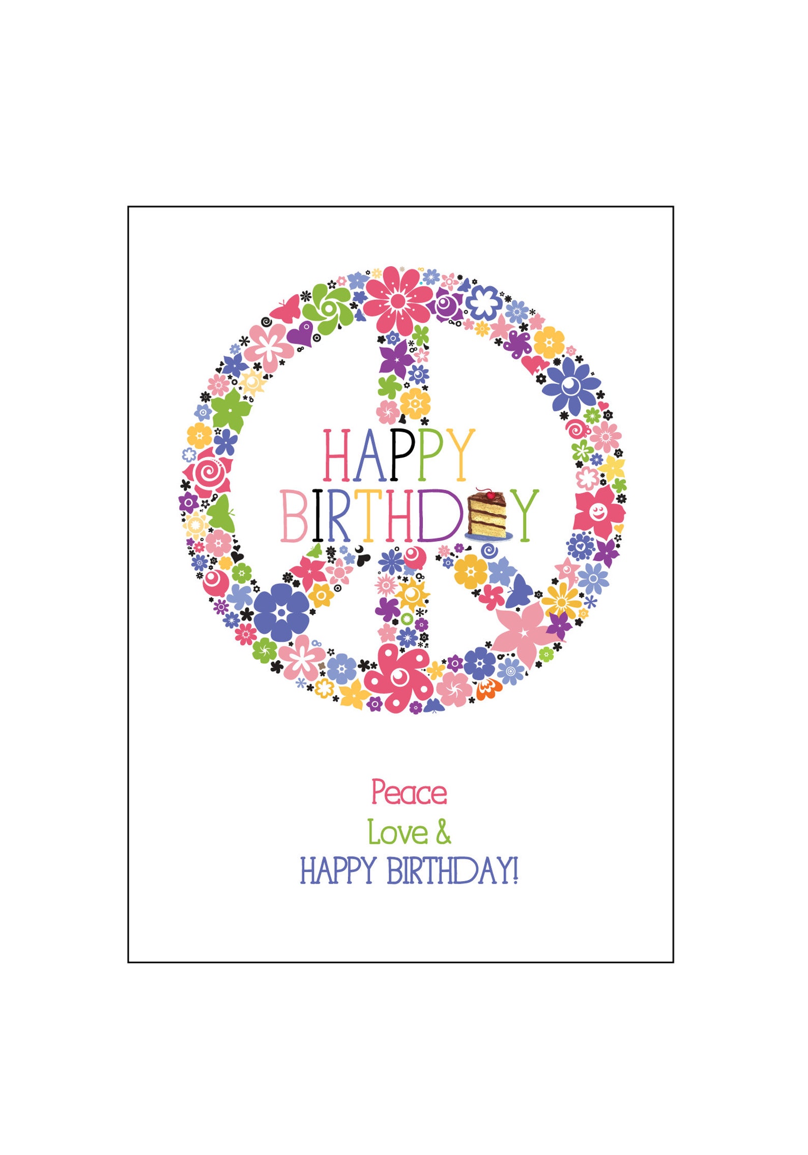 Peace Sign Greeting Cards. Peace Sign Happy Birthday. Peace Sign Woo