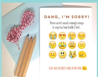 Sorry Greeting Card. Emoji Apology Card. I'm Sorry Notecard. Emoji Sorry Card. I'm Sorry Card. Funny Apology Card. I'm Sorry Emoji Card.