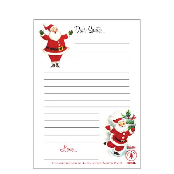 dear santa letter santa letter set letter to the north etsy