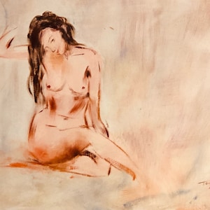 Nude（13） Original oil painting on wood panel 12&quot;x15&quot;