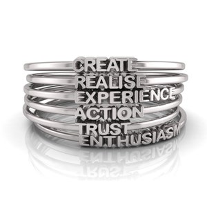 CREATE COLLECTION Solid Silver BangleS Recovery BangleS AA Jewelry 12 Step Jewelry Love Letters by Lisa Pittar image 1