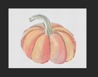 Digital Pumpkin Chalk Illustration, Halloween Clip Art, Pumpkin Drawing