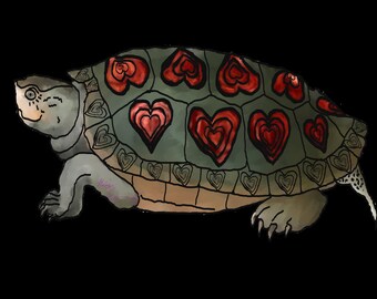 Valentine's Day Turtle Png- Colorful Turtle Valentine Sublimation Designs - Valentine's Day Instant Digital Download