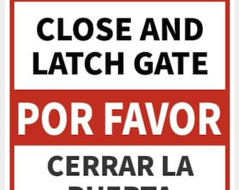Letrero con pestillo para mantener la puerta cerrada, para cerrar la puerta con seguro, en inglés y español, blanco vibrante con letras negras para interiores y exteriores