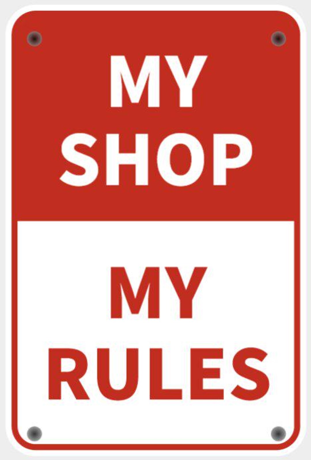 Simply Red Store Sign Funny Shop Decor Garage Sign Vibrant Red With White Lettering Highly ...