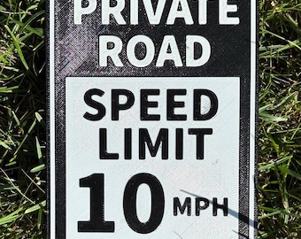 Private Road Speed Limit 10 MPH Sign In Vibrant White With Black Lettering Highly Visible Indoor Outdoor Customizable