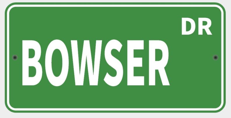 Bowser Drive Decor City Limit Sign Vibrant Green With White Lettering ...