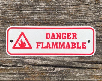 Danger Flammable Sign In Vibrant White With Red Lettering Highly Visible Indoor Outdoor Mini Signs Customizable