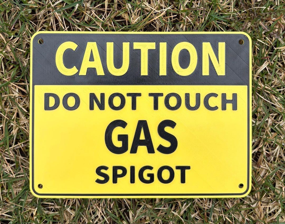 First Gas Line Signage Caution Gas Line Do Not Touch Spigot Construction Safety Sign Vibrant ...