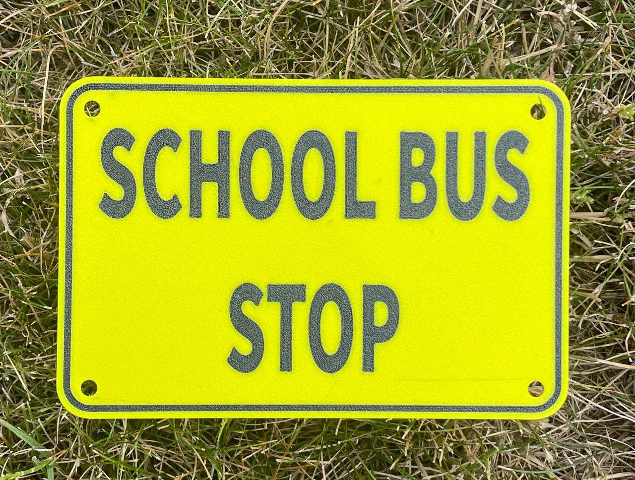School Bus Stop Children Safety School Safety Sign in Vibrant