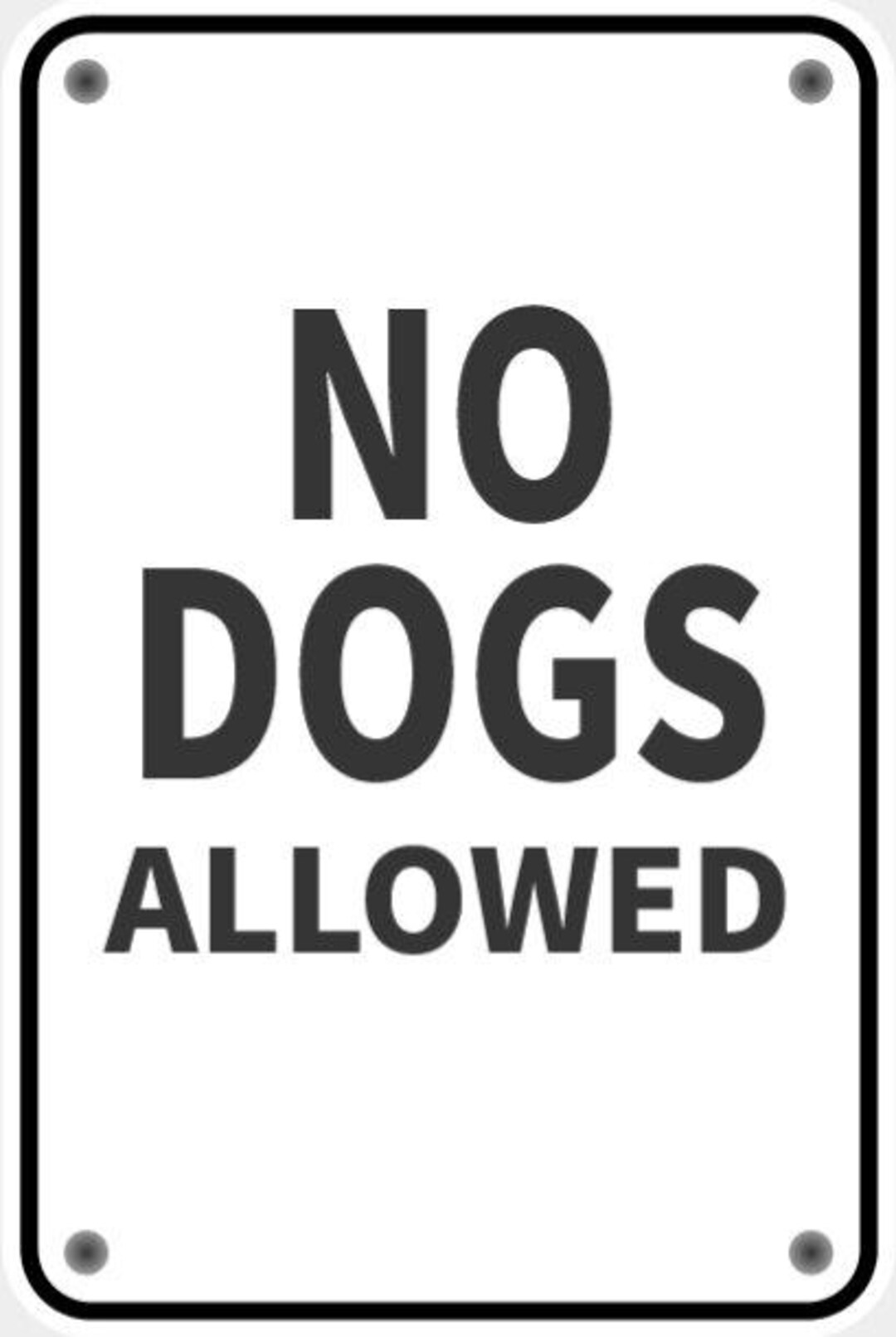 No Dogs Allowed Beware of Petting Animal Sign in Vibrant White With ...